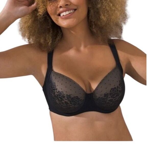 Soma Stunning Support Black Lace Full Coverage Underwire Bra 40DD - Picture 1 of 8